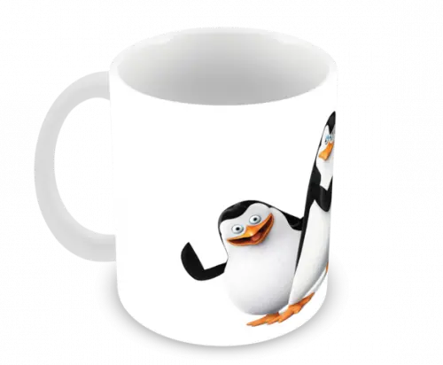 Caneca Polímero os Pinguins de Madagascar Personalizada