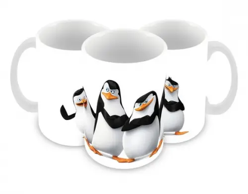 Caneca Polímero os Pinguins de Madagascar Personalizada