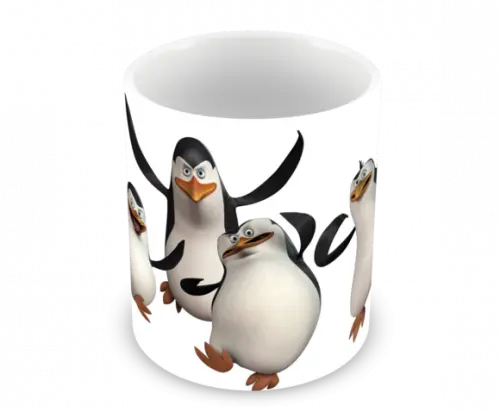 Caneca Polímero os Pinguins de Madagascar Personalizada