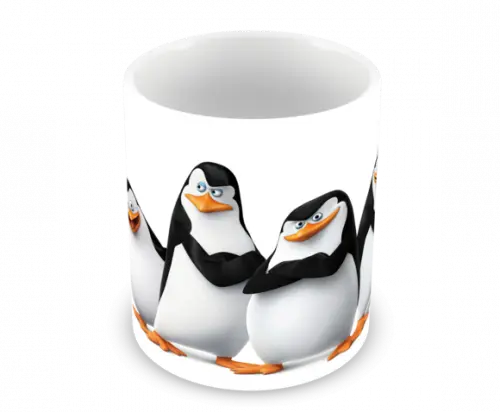 Caneca Polímero os Pinguins de Madagascar Personalizada