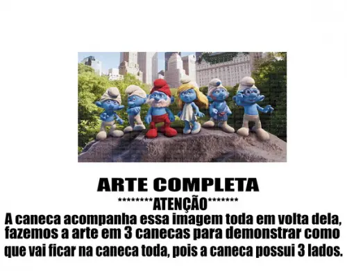 Caneca Polímero os Smurfs Personalizada
