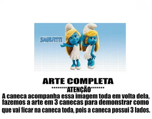 Caneca Polímero os Smurfs Personalizada