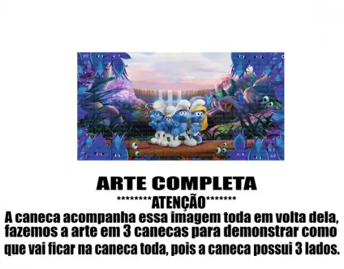 Caneca Polímero os Smurfs Personalizada