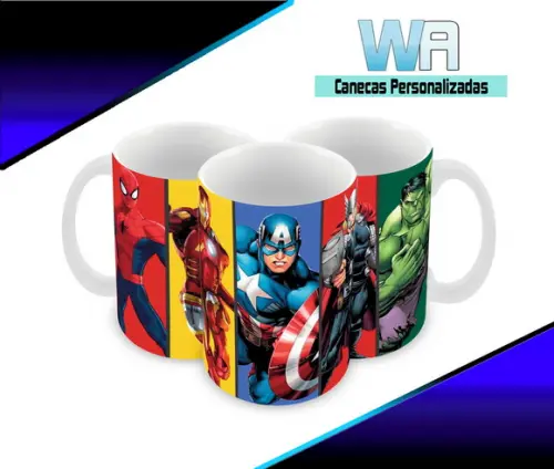 Caneca Polímero os Vingadores Personalizada