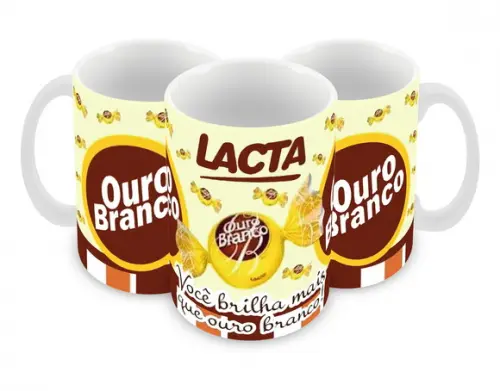 Caneca Polímero Ouro Branco Personalizado