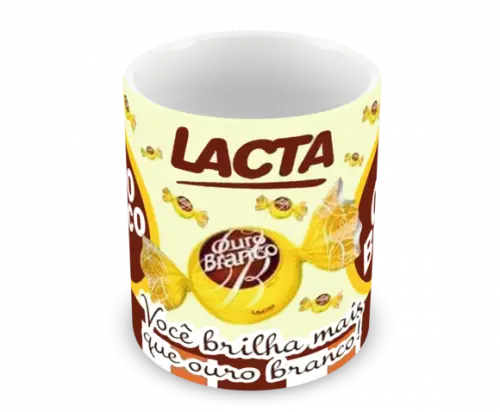 Caneca Polímero Ouro Branco Personalizado