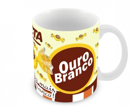 Caneca Polímero Ouro Branco Personalizado