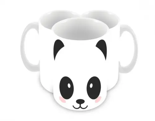 Caneca Polímero Panda Fofo Personalizada