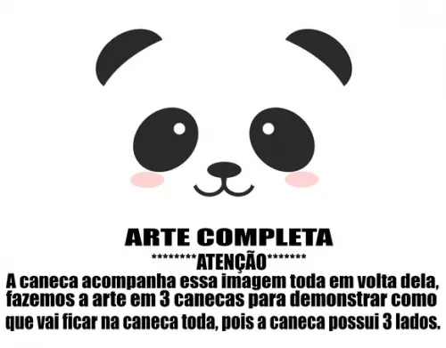 Caneca Polímero Panda Fofo Personalizada