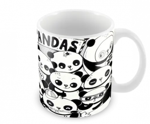 Caneca Polímero Panda Fofo Personalizada