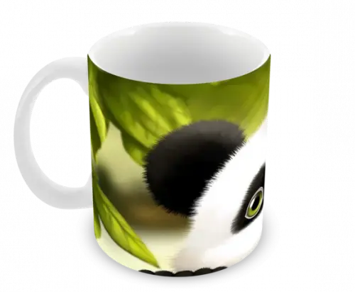 Caneca Polímero Panda Fofo Personalizada