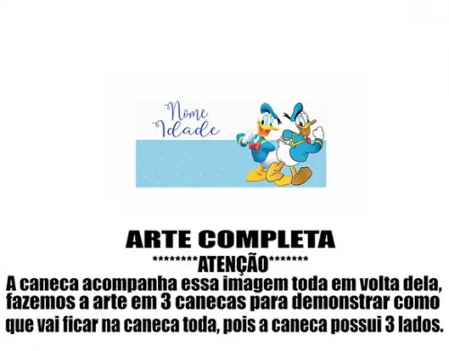 Caneca Polímero Pato Donald Personalizada
