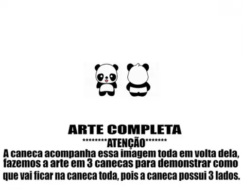 Caneca Polímero Panda Personalizada