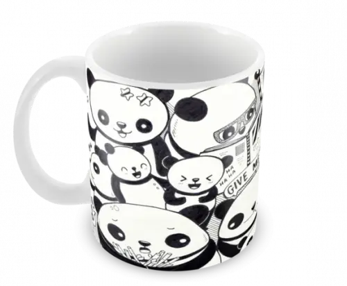 Caneca Polímero Panda Fofo Personalizada