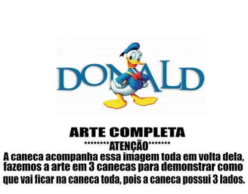 Caneca Polímero Pato Donald Personalizada