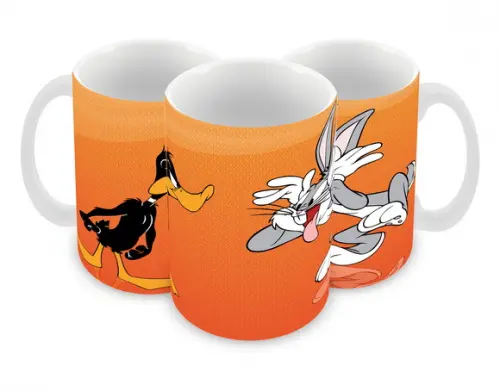 Caneca Polímero Patolino e Pernalonga Personalizada