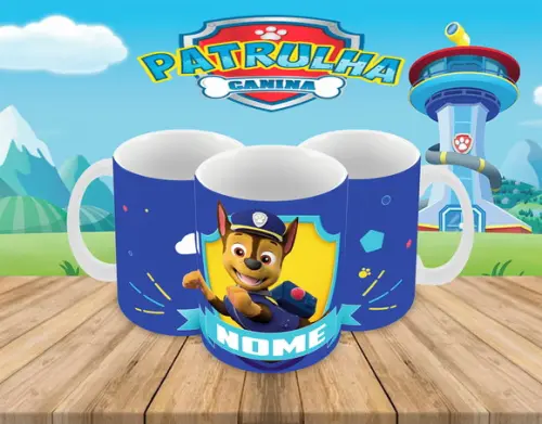 Caneca Polímero Patrulha Canina Chase Personalizada