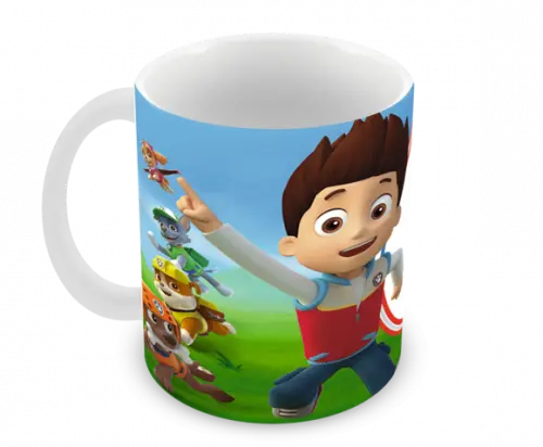 Caneca Polímero Patrulha Canina com Nome Personalizada