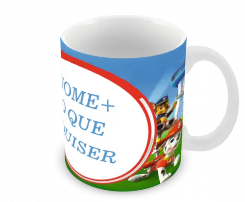 Caneca Polímero Patrulha Canina com Nome Personalizada