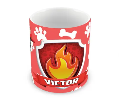 Caneca Polímero Patrulha Canina Marshall Nome Personalizada
