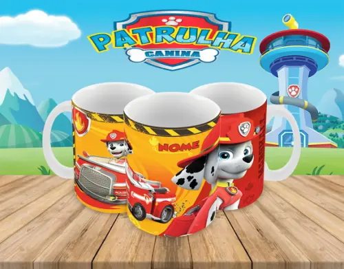 Caneca Polímero Patrulha Canina Marshall Personalizada