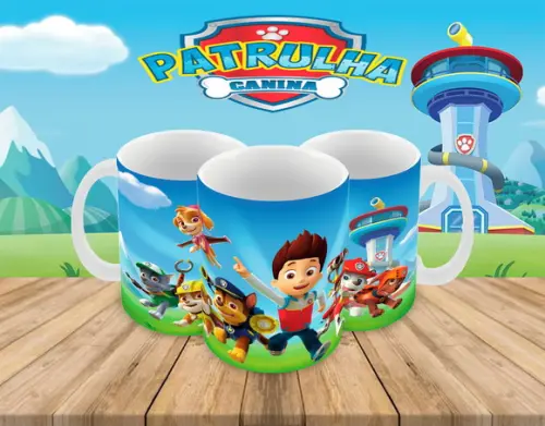 Caneca Polímero Patrulha Canina Personalizada