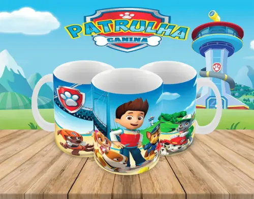 Caneca Polímero Patrulha Canina Personalizada