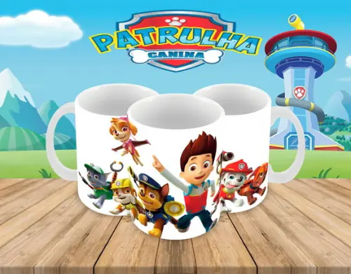 Caneca Polímero Patrulha Canina Personalizada