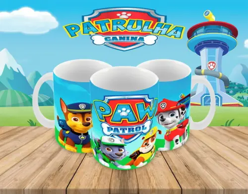 Caneca Polímero Patrulha Canina Personalizada