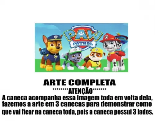 Caneca Polímero Patrulha Canina Personalizada