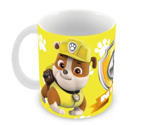Caneca Polímero Patrulha Canina Rubble Nome Personalizada
