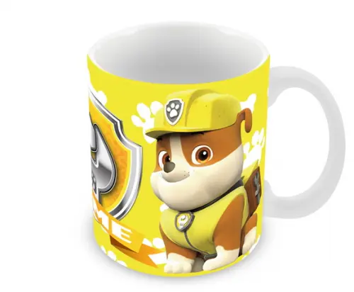 Caneca Polímero Patrulha Canina Rubble Nome Personalizada