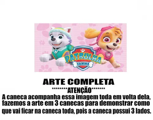 Caneca Polímero Patrulha Canina Skye e Everest Personalizada