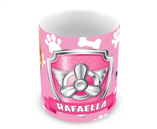 Caneca Polímero Patrulha Canina Skye Nome Personalizada