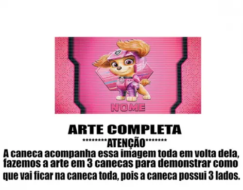 Caneca Polímero Patrulha Canina Super Filhotes Personalizada