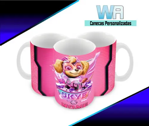 Caneca Polímero Patrulha Canina Super Filhotes Personalizada