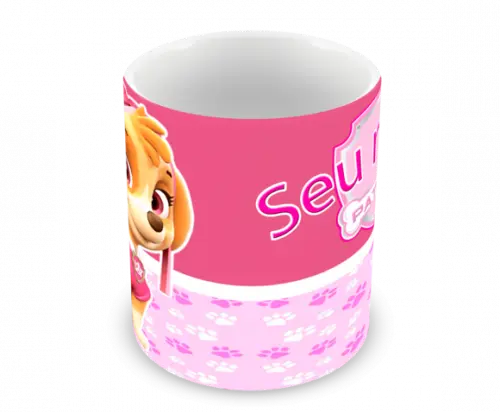 Caneca Polímero Patrulha Canina Skye Personalizada