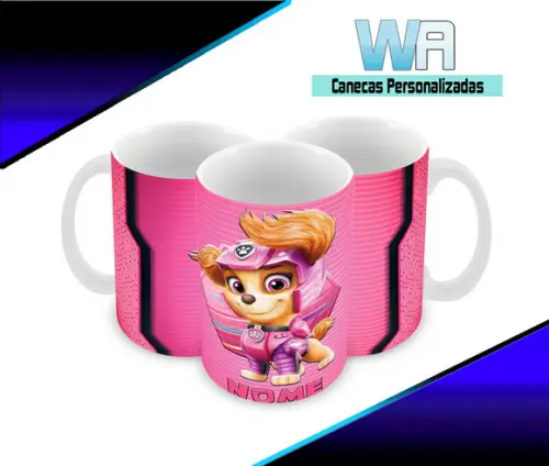 Caneca Polímero Patrulha Canina Super Filhotes Personalizada