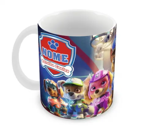 Caneca Polímero Patrulha Canina Super Filhotes Personalizada