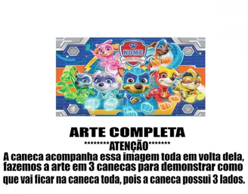 Caneca Polímero Patrulha Canina Super Filhotes Personalizada