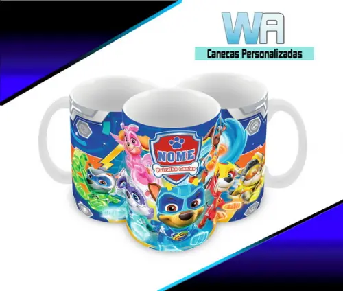 Caneca Polímero Patrulha Canina Super Filhotes Personalizada