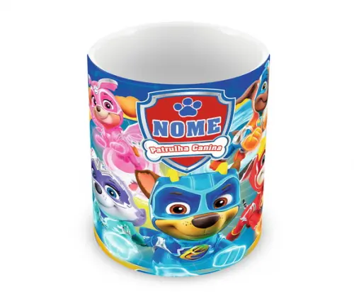 Caneca Polímero Patrulha Canina Super Filhotes Personalizada
