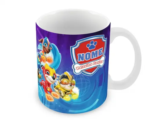 Caneca Polímero Patrulha Canina Super Filhotes Personalizada
