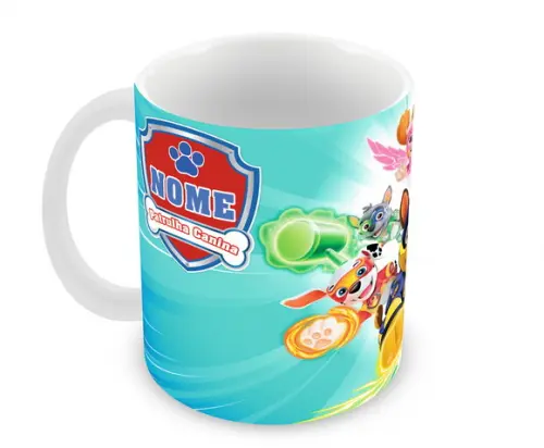 Caneca Polímero Patrulha Canina Super Filhotes Personalizada