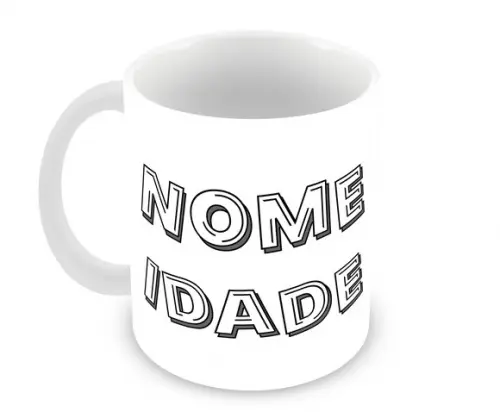 Caneca Polímero Pernalonga Nome e Idade Personalizada