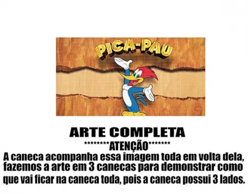 Caneca Polímero Pica Pau Personalizada