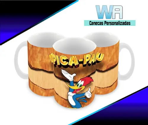 Caneca Polímero Pica Pau Personalizada