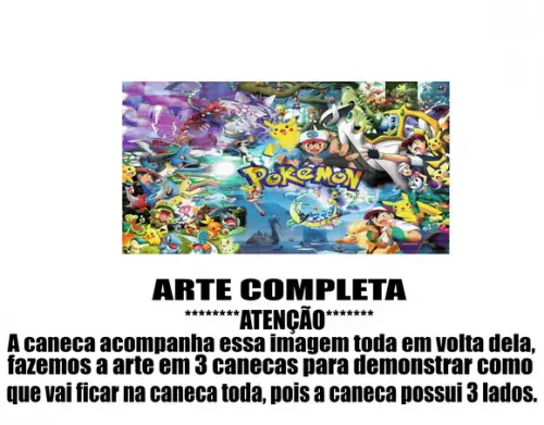 Caneca Polímero Pokémon Personalizada