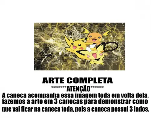 Caneca Polímero Pokémon Pikachu Personalizada