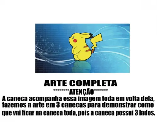 Caneca Polímero Pokémon Pikachu Personalizada